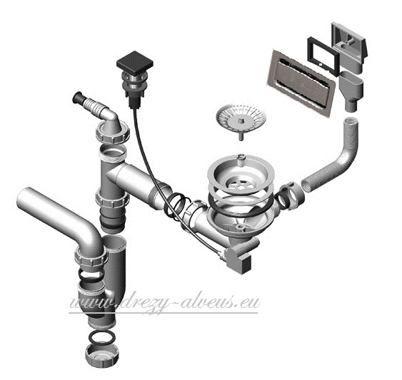 Alveus SET dřez Cadit 50 + baterie Mintas - BRS/91 black + dárek