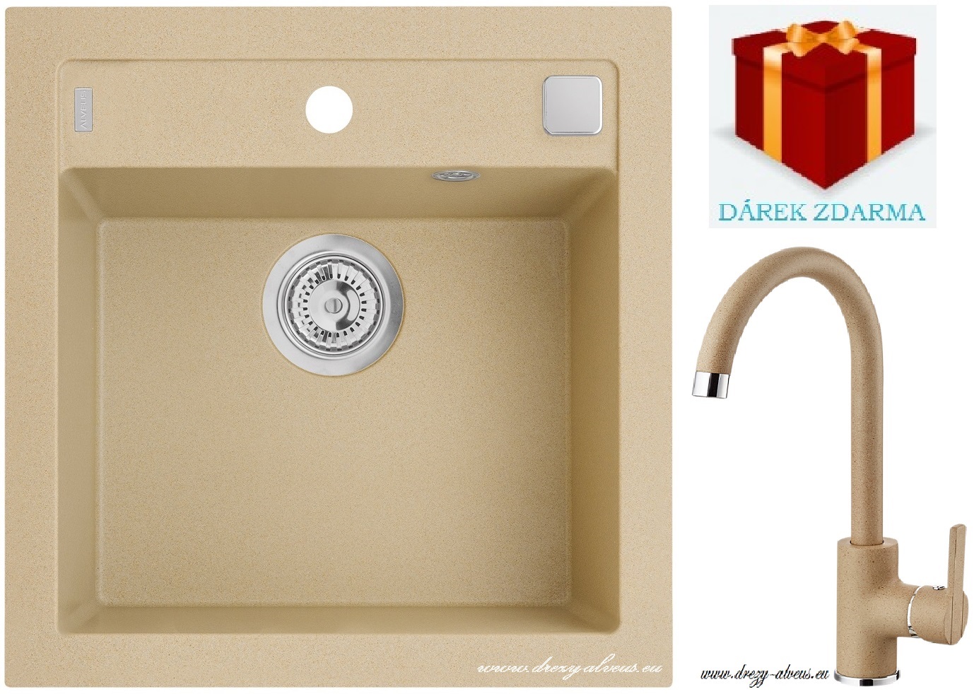 Alveus SET dřez Formic 20 + baterie Tonia - 55 beige + dárek
