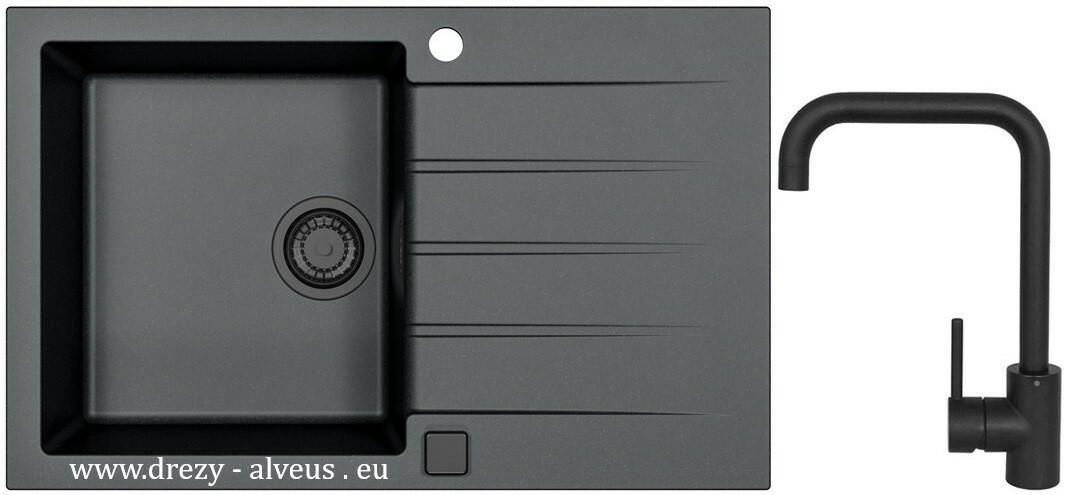 Alveus SET dřez Cadit 20 black edition + baterie Oz black edition
