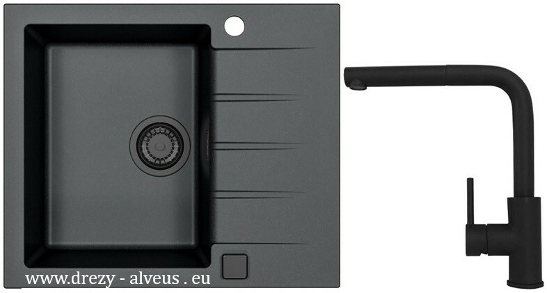 Alveus SET dřez Cadit 10 black edition + baterie Zeos-P black edition
