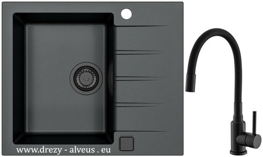 Alveus SET dřez Cadit 10 black edition + baterie Mintas black edition