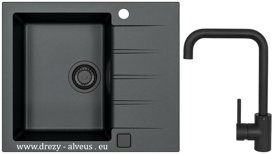 Alveus SET dřez Cadit 10 black edition + baterie Oz black edition