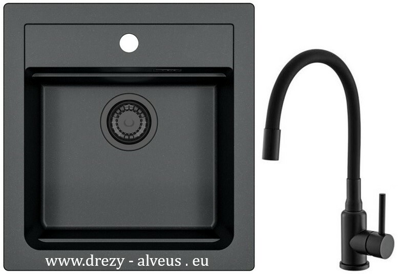 Alveus SET dřez Atrox 20 black edition + baterie Mintas black edition