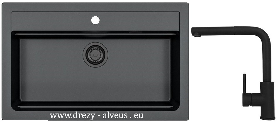 Alveus SET dřez Atrox 40 black edition + baterie Zeos-P black edition