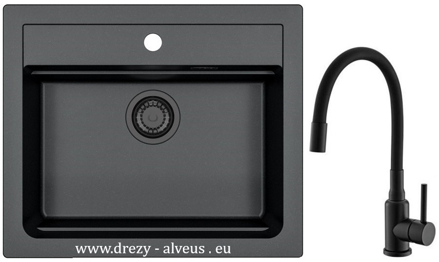Alveus SET dřez Atrox 30 black edition + baterie Mintas black edition
