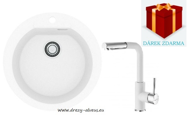 Alveus SET dřez Cadit 100 + baterie Siros - 11 white + dárek