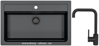 Alveus SET dřez Atrox 40 black edition + baterie Oz black edition